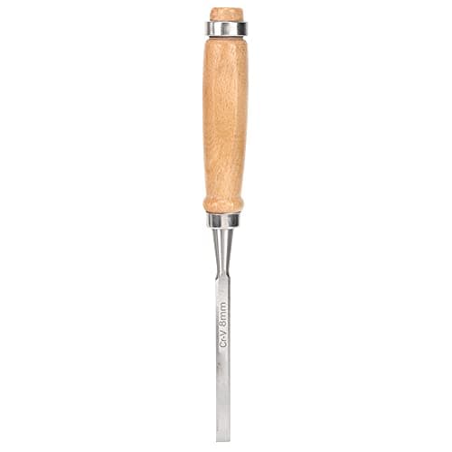 Image of Bevel Edge Chisel 8mm Wood Chisel Set Chrome Vanadium Steel Ergonomic Beech Handle Woodworking Tool for Furniture Making