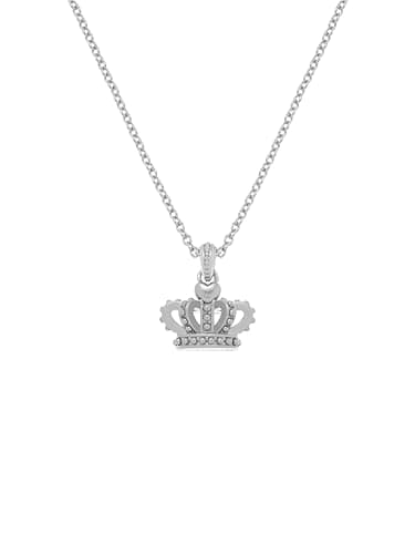 Image of Juicy Couture Icon Crown Pendant Necklace for Women (Silver)