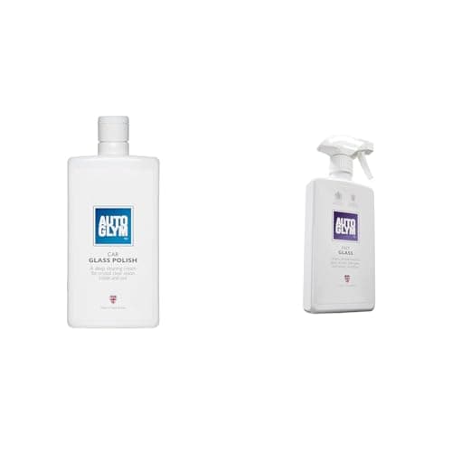 Image of Autoglym Car Glass Polish, 500ml - Windscreen and Car Window Cleaner, Deep Cleaning Cream & Fast Glass, 500ml - Car Window Cleaner for Windscreen, Windshield, Window Cleaning