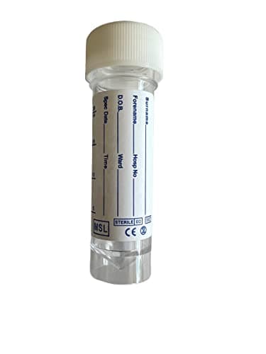 Image of Urine Sample Bottles Specimen Containers 30ml Label Pots Screw Top Lid (5)