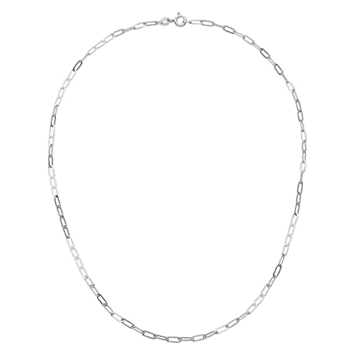 Image of Dew Paperclip Link Chain 18" Necklace – Sterling Silver, Modern Oval Link Style for Layering