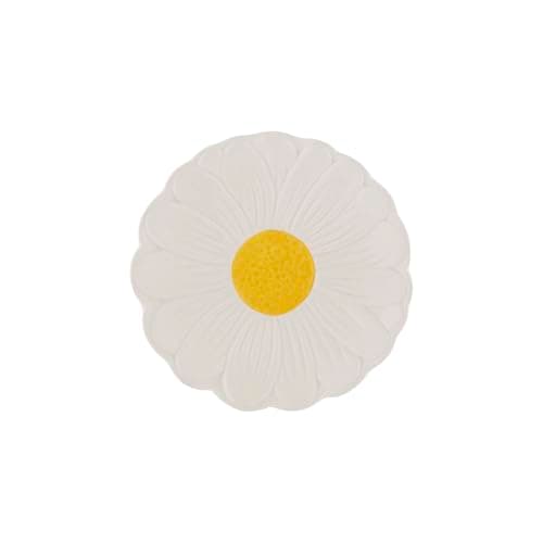 Image of Price & Kensington Daisy Kitchen Tidy | Ceramic Spoon Rest with Embossed Daisy Design | Hand-Painted Yellow Centre | Kitchen Counter Accessory