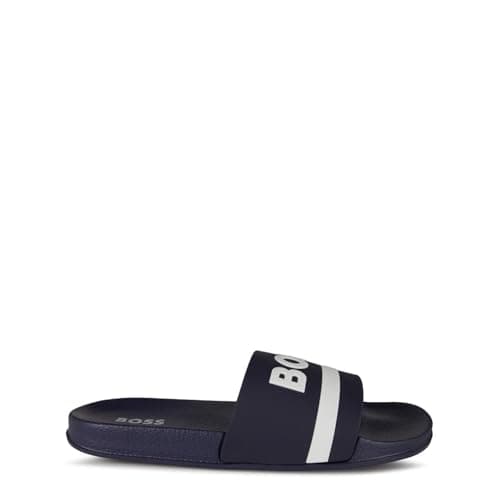 Image of BOSS Logo Sliders Kids Pool Shoes Navy 6