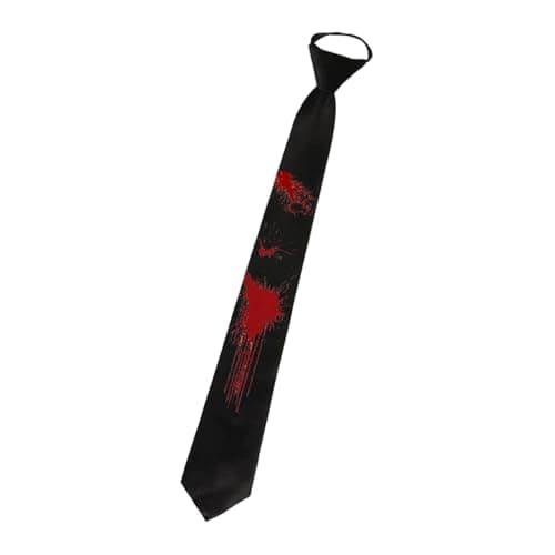 Image of Jazuaiao Bloodstain Design Tie Fabric Adjsutable Neck Tie for Comfortable and Stylish Lookings for Theme Event Dressingup Theme Event Necktie