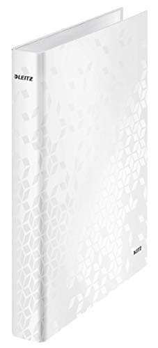 Image of Leitz 2 Ring Binder, Holds up to 230 Maxi Sheets, Wow Range, 40 mm Spine, 42410001 - A4, White,A4 25 mm