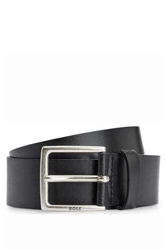 Image of BOSS Mens Rummi Sz40 Italian-leather belt with antique-effect hardware