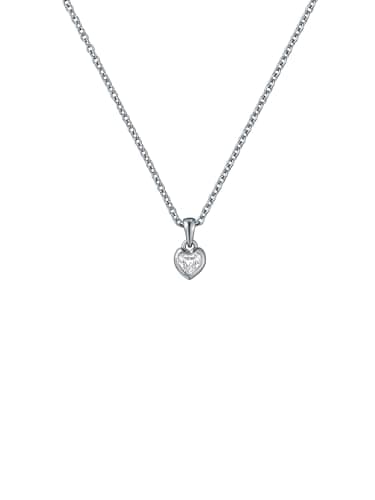 Image of Ted Baker Harlow Mini Crystal Heart Pendant Necklace for Women (Silver/Crystal)