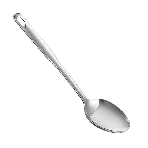 Image of IMEEA Large Cooking Spoon 12.8in/32.5cm Kitchen Serving Spoon SUS304 Stainless Steel Spoon Solid Basting Spoon