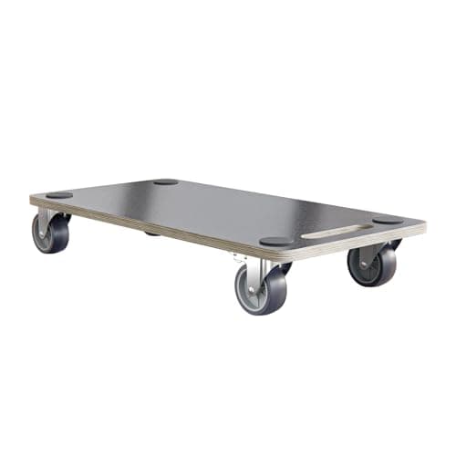 Image of Amig - Load Platform with Wheels | Rectangular Rolling Stand | 4 Non-slip Pads | 58 x 29 cm | Max Load: 200 kg | 4 Wheels: 2 with Brake | MDF | FSC Certified | Black