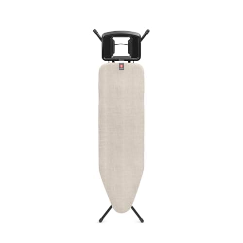 Image of Brabantia Ironing Board B, 124x38cm - Denim Grey | 100% Fairtrade Cotton | 8mm Foam Layer | Stable & Anti-Wobble Frame | Foldable with Adjustable Height & Solid Steam Iron Rest
