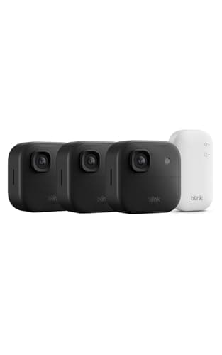 Image of Blink Outdoor Camera 2K+ (newest gen) — Wireless smart security camera, 2K video resolution, enhanced audio, up to two-year battery. Sync Module Core included — 3 camera system, Black