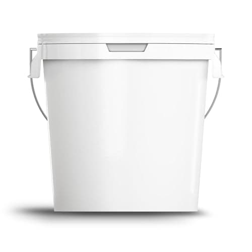 Image of Ultimo Designs 25 Litre White Bucket With Airtight, Leak-Proof, Tamper Evident Lid & Metal Handle