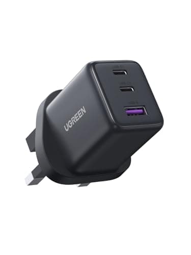 Image of UGREEN USB C Charger Plug, 30W 3-Port USB Fast Charger Plug, USB C Charger Compatible with iPhone 17/16/15/15 Pro/14/13/12, iPad, Galaxy S25/S24/S23, Pixel 9,Grey