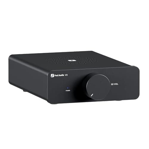 Image of Fosi Audio V3 300W Class D Stereo Power Amplifier, TPA3255 Chip HiFi Audio Amplifier for Home Theater and Bookshelf Speakers, Compact Design with Advanced Heat Dissipation with 32V5A Power Supply