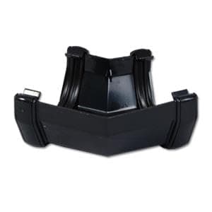 Image of Floplast Black 114mm Square Gutter and Fittings (Black 135 Degree Gutter Angle)