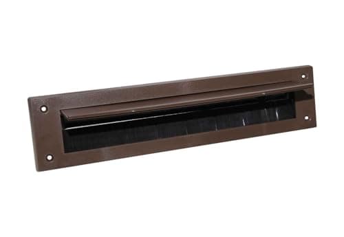 Image of STORMGUARD Letterbox Cover Draught Excluder with Brush - Brown with flap