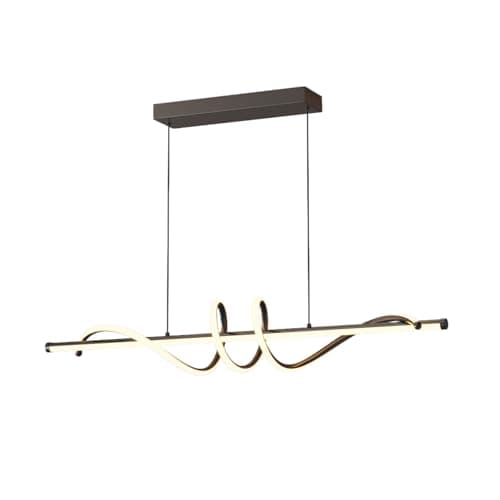 Image of LED Pendant Lights Kitchen Island, 3000k-6000K Adjustable Color Dining Room Light Fixture, Dimmable with Remote Control Linear Ceiling Chandelier Aluminum for Kitchen,Living,Dining,Bedroom 100CM Black