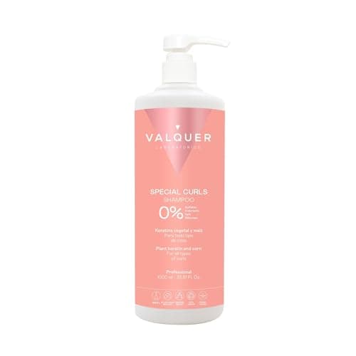 Image of VALQUER Curly Hair Shampoo Zero Formula | Special for Defined Curls | Hydrates, Softens & Fights Frizz and Dryness | With Plant-Based Keratin & Corn Extract | Vegan | Curly Method Approved | 1L