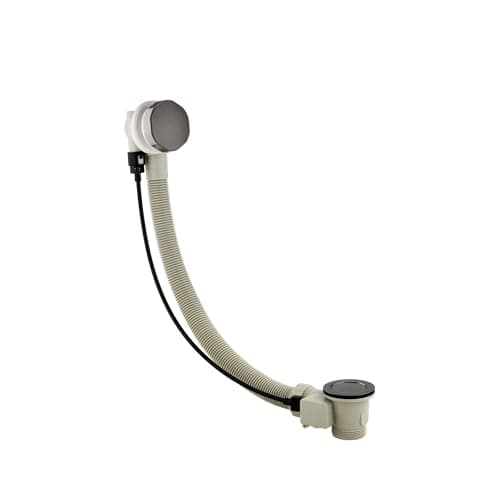 Image of ENKI, W98, Gunmetal Grey Bath Waste with Overflow and Pop Up Waste, Suitable for Thick Baths 5-25mm, Brushed Gunmetal Grey