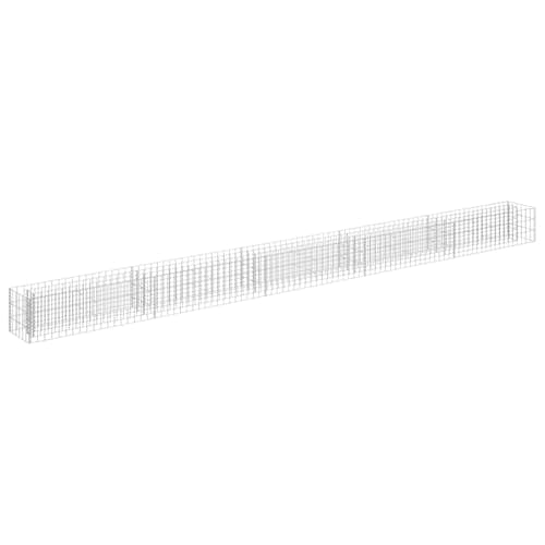 Image of vidaXL Gabion Raised Bed Galvanised Steel 450x30x30 cm - proof, High Load Capacity Planter for Gardens and Patios, Easy Assembly, Silver