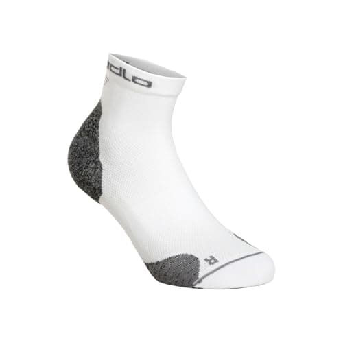 Image of ODLO Unisex Ceramicool running quarter socks, white, 42-44