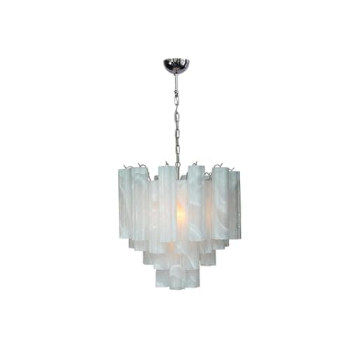 Image of Chandelier, White Horse Home Deco French Design LED 2025 Chandelier Lighting Hanging Lamps Suspension Luminaire Lampen for Living Room(1 Layer,Chrome_White)