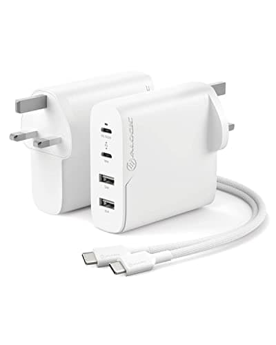 Image of ALOGIC 100W 4-Port PD USB C Wall Charger with GaN Fast Tech, 2 USB-C, 2 USB-A, Dynamic power allocation, Power delivery 3.0 charger, Compatible with most USB-C Laptops, Smartphones, etc.