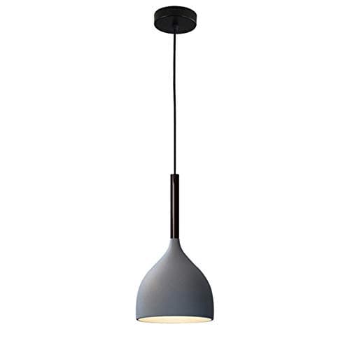 Image of HJXDtech Nordic LED Pendant Light with Bulb, Modern Simple Wood Aluminum Hanging Lamp, E27 Loft Ceiling Suspended Chandelier for Kitchen Living Room Dining Room (Grey)