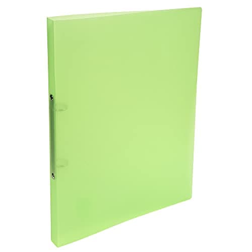 Image of Exacompta - Ref. 54163E - Set of 5 flexible translucent PP Chromaline binders - 2 round rings 15mm diameter - 20mm spine - External dimensions: 32 x 25 cm - A4 file format - Colour: green