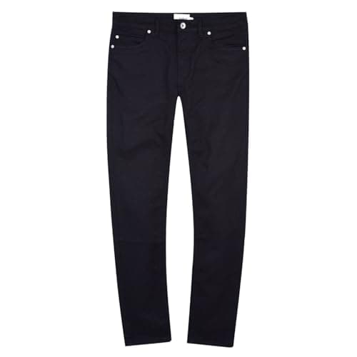 Image of Farah Men's Drake Slim Fit Cotton Twill Trousers, Black, 34/31
