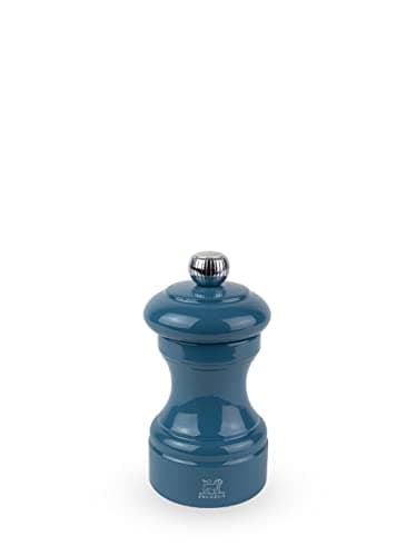 Image of Peugeot - Bistro 10 cm Salt Mill - Classic Salt Grinder - Made with PEFC Certified Wood - Lifetime Guaranteed Mechanism - Made in France - Bistrorama - Blue Colour