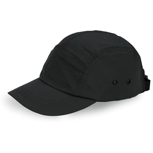 Image of Clape 5 Panel Baseball Cap Men Quick Dry Running Hat Lightweight Breathable UV Protection Dad Hat for Outdoor Camping Golf Fishing Cycling Black GD51