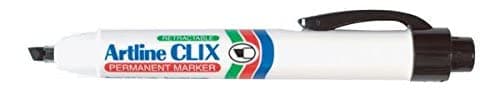 Image of Artline Clix Permanent Marker ek-93 Black Retractable Chisel Tip 4.0 mm (12 UNID.)