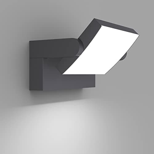 Image of Klighten 24W LED Wall Light Outdoor Indoor Waterproof IP65, Adjustable Aluminum Wall Lamp, Modern Outside Light Mains Powered for Entrance Garden Terrace, 1500LM, Anthracite, Cold White 6000K