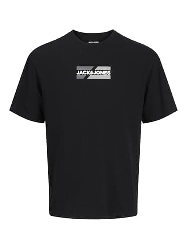 Image of JACK & JONES Male T-Shirt Plus Size Logo T-Shirt, Black, L