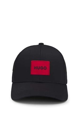 Image of HUGO Mens Men-X 581-RL Cotton-Twill Cap with red Logo Label