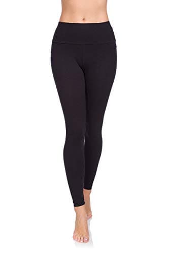 Image of SOFTSAIL High Waisted Womens Leggings Tummy Control Soft Cotton Pants LWP, Black, 12