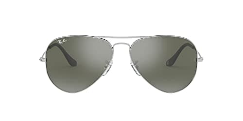 Image of Ray-Ban Unisex Aviator Sunglasses, Silver (Silver), 55 mm UK