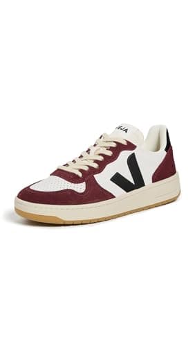 Image of Veja Women's V-10 Sneakers, White Black Amarante, 8 UK