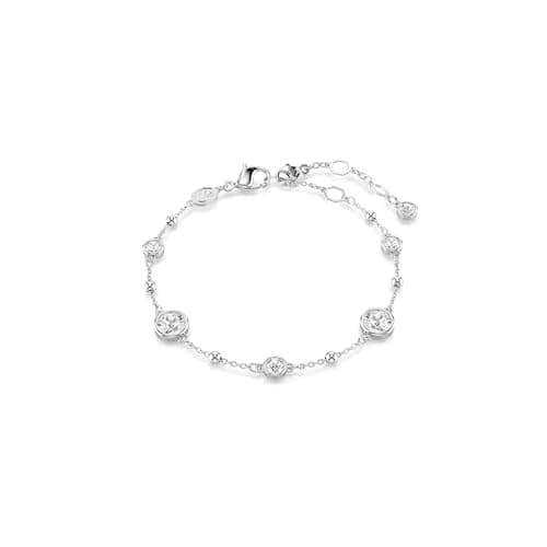 Image of Swarovski Imber Bracelet, Centre Clear Round-Cut Crystals in a Rhodium Finished Puffy Bezel Setting, Part of the Imber Collection