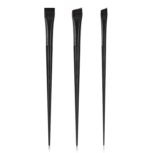 Image of 3Pcs Angled Eyeliner Brush Set Eye Liner Brush Angled & Flat Thin Brow Brush Eye Makeup Brushes for Eyeshadow, Eyebrow, Concealer