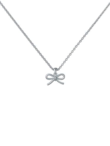Image of Ted Baker Blaire Mini Metal Bow Pendant Necklace for Women (Silver)