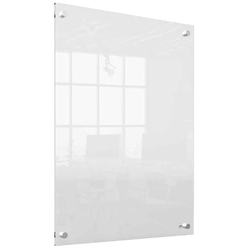 Image of Nobo Transparent Acrylic Mini Wall Mounted Whiteboard, Modern Memo Board, Dry Erase, Frameless, 600 x 450 mm, Includes Marker Pen, Clear, 1915621
