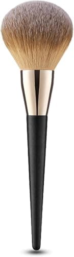Image of Makeup Brushes Large Powder Brush, Make Up Brush Foundation Kabuki Flat Top - Brush for Face Large Coverage Mineral Powder Bronzer Foundation Blending Blush Buffing (Black)