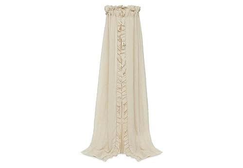 Image of Jollein Bed Canopy Vintage Ruffle Nougat - Height 155 cm - Canopy Nursery Baby Bed - Beige