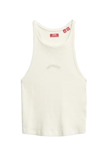 Image of Superdry Essential Logo Racer Sleeveless T-Shirt M Beige