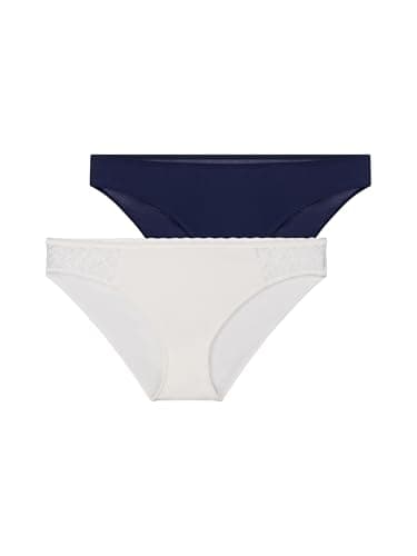 Image of DORINA Sonia Women's Hipster Brief Multi-Pack (2-Pack), Ultra-Lightweight Micro Fabric, Flattering Cut, Seamless Everyday Comfort, Ivory and Ink