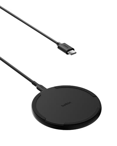 Image of Belkin Wireless Charging Pad 15W - Qi Charger, Charging Station for Apple iPhone 17, Air, 16, 15, 14, 13, 12 Series, AirPods, Samsung Galaxy, Google Pixel - Power Supply and Cable Included - Black