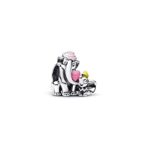 Image of Dumbo and Mother Charm 925 Silver Charm Compatible with Pandora Charms, Trollbeads, Chamilia, Biagi and Many Other UK Charm Bracelets.