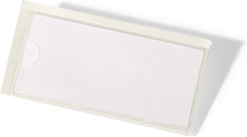 Image of Durable 802119 Pocketfix, Self-Adhesive Pockets for insertion Labels, Bags of 10-Piece each, 35 x 76 mm, 74 x 32 mm, Transparent